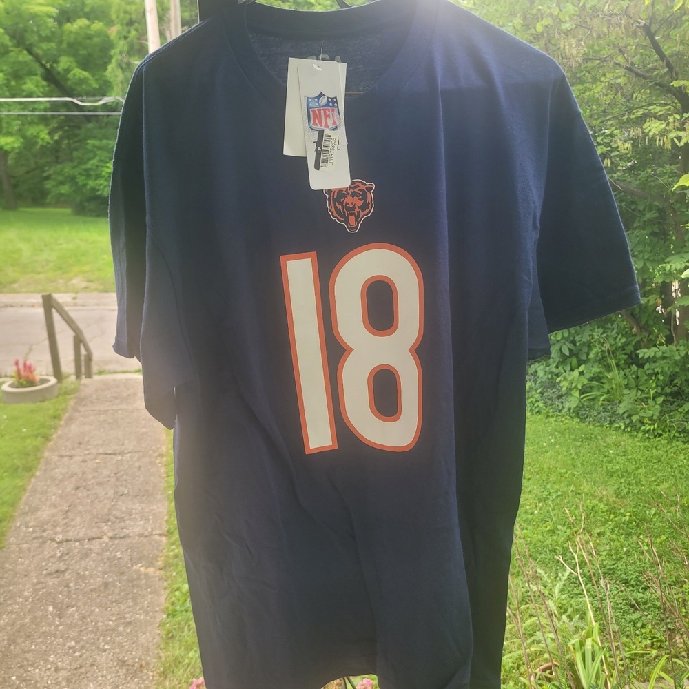 New Nike Chicago Bears NFL T-Shirt Number 18 Caleb Williams large